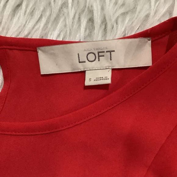 Loft red ruffle summer beach top - Picture 4 of 5